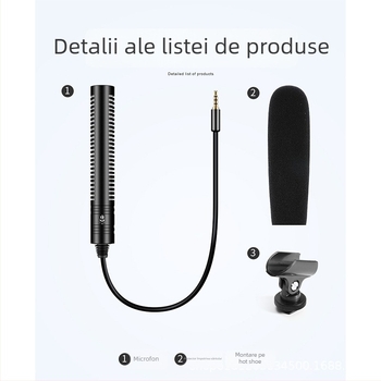 CFM160 microfon condensator pentru DSLR – înregistrări externe de interviu, aliaj de aluminiu