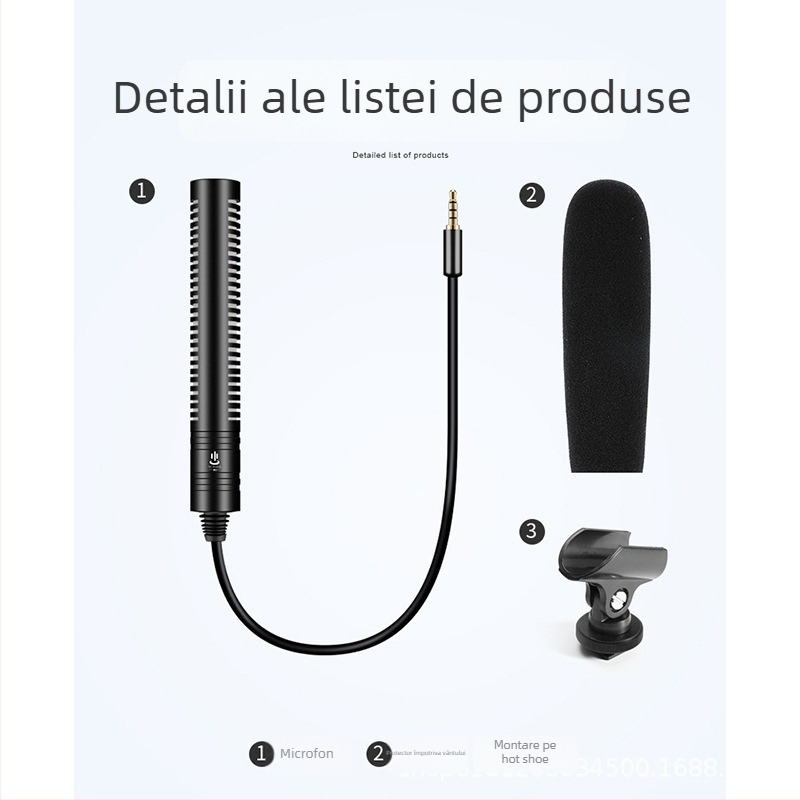 CFM160 microfon condensator pentru DSLR – înregistrări externe de interviu, aliaj de aluminiu