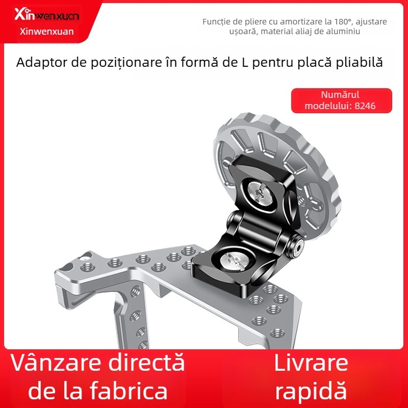 Xinwenxuan 8246 adaptor din aluminiu, suport în formă de L, cu gaură de montaj 1/4-20 pentru transmisie video DJI SDR