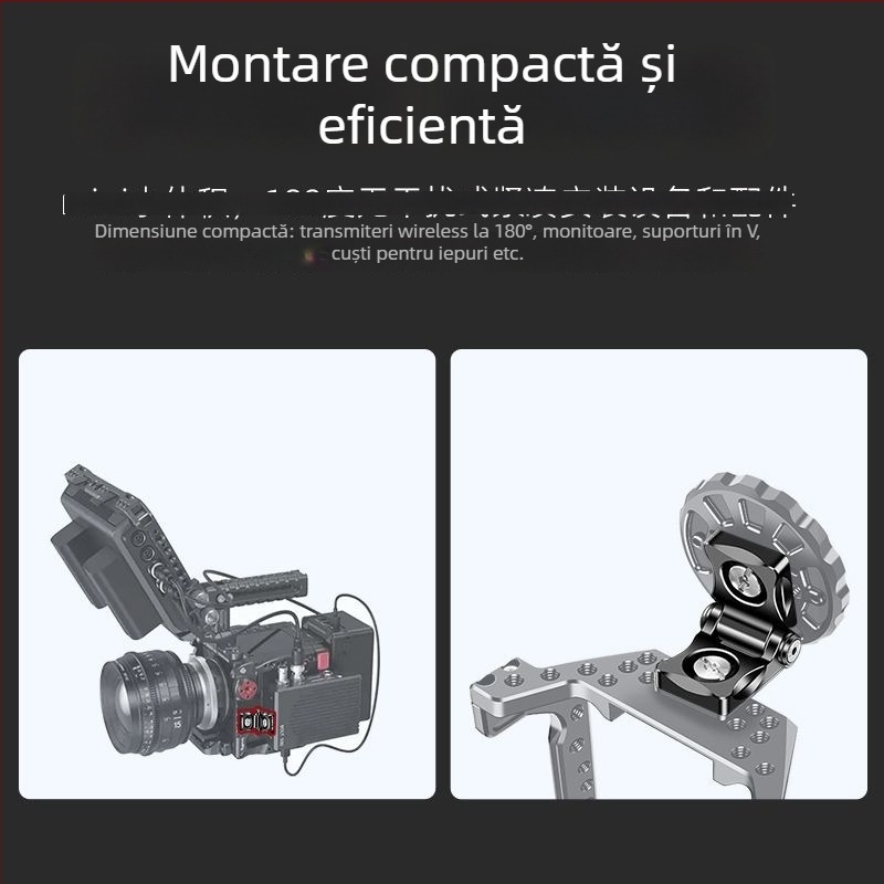Xinwenxuan 8246 adaptor din aluminiu, suport în formă de L, cu gaură de montaj 1/4-20 pentru transmisie video DJI SDR