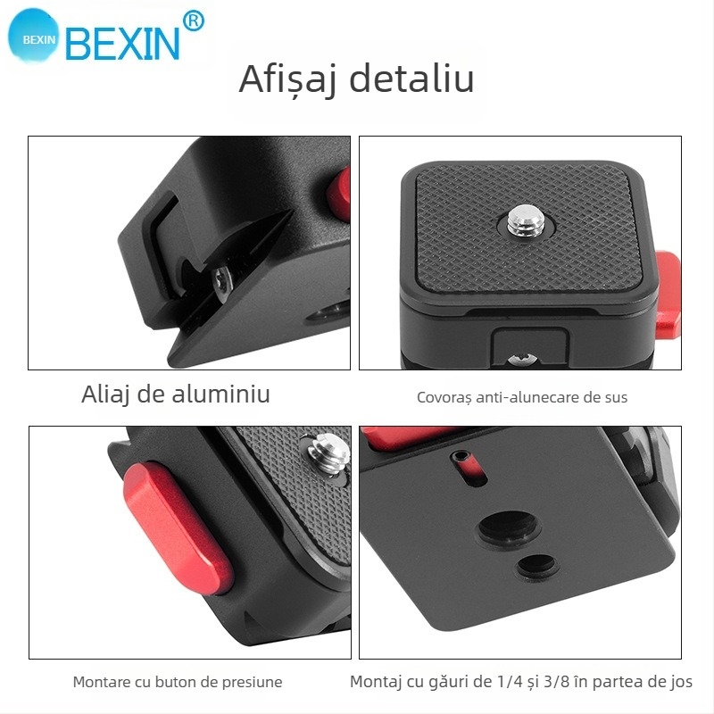 CL-01 Placă cu eliberare rapidă, aliaj de aluminiu, pentru trepied/monopod/stabilizator, sarcină 6–10 kg