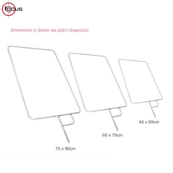 Cadru din oțel inoxidabil pentru steag, fotografie — Focus RE207L, modelul 2018, echipament reflectiv, utilizare generală, include 1 placă de steag