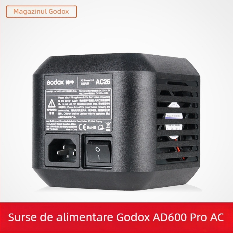 AC26 adaptor AC pentru Shenniu AD600Pro lampă de exterior, aliaj de aluminiu, universal 110V/220V