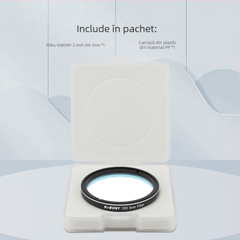 Filtru astronomic SVBONY SV227 – H-Alpha / OIII / SII, filttru cu bandă îngustă, 5 nm lățime a benzii, pentru observații în spațiul profund
