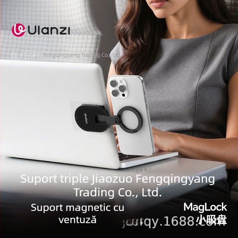 Ulanzi MA39 suport ventuză pentru telefon cu MagLock, două brațe, pentru afișaj de birou și streaming live