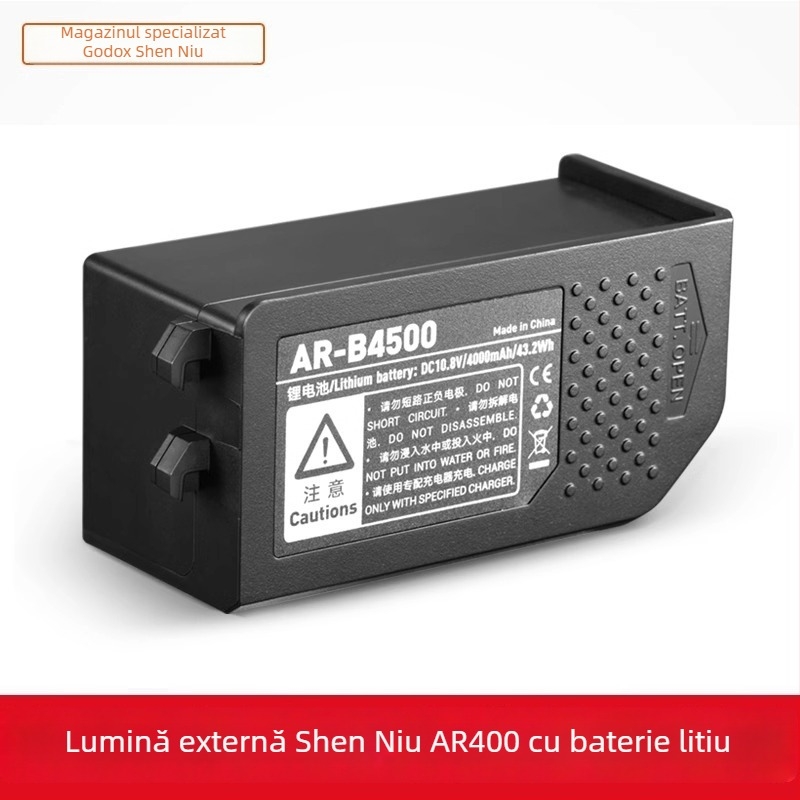 AR400 flash inelar macro, 400W, baterie litiu, lampă externă pentru fotografiere, aliaj de aluminiu, 0.5 kg