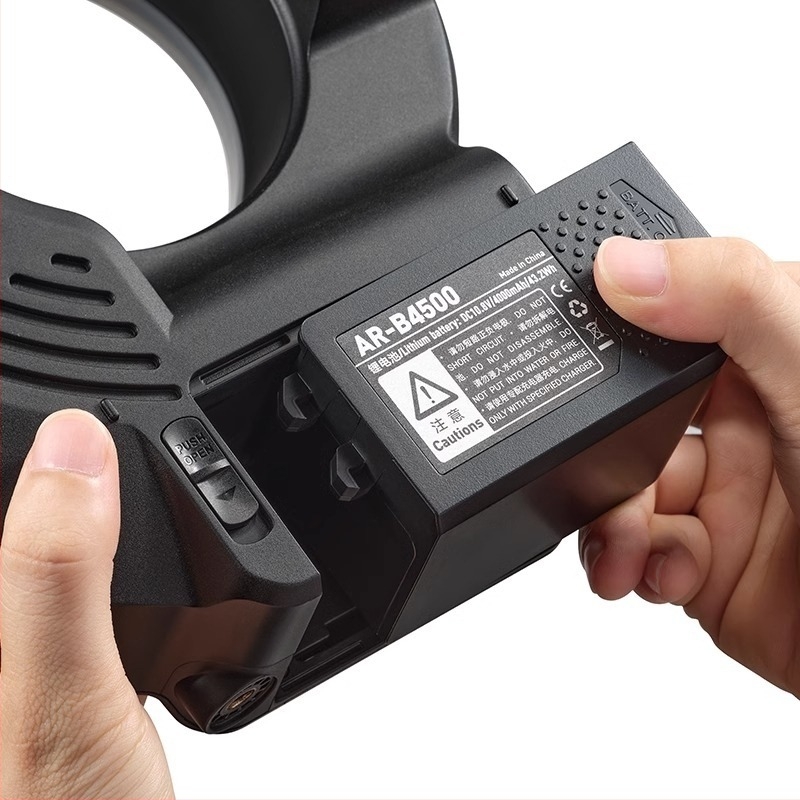 AR400 flash inelar macro, 400W, baterie litiu, lampă externă pentru fotografiere, aliaj de aluminiu, 0.5 kg