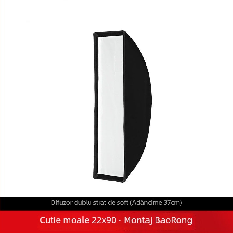 Minrui Soft Light Box, aliaj de aluminiu, Softbox dreptunghiular cu suport Baorong, pentru iluminat de film/TV și fotografie