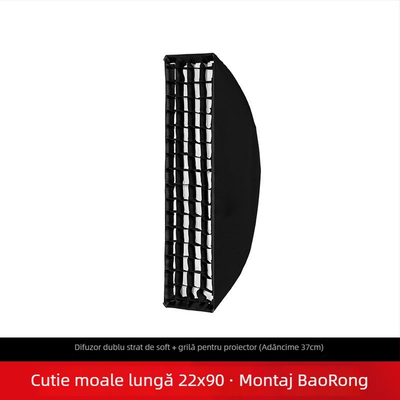 Minrui Soft Light Box, aliaj de aluminiu, Softbox dreptunghiular cu suport Baorong, pentru iluminat de film/TV și fotografie