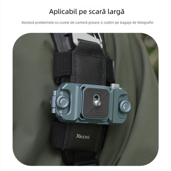 Happy Journey XPQ-2 Clema de Eliberare Rapidă pentru Cameră, pentru Curea de Rucsac — aliaj de aluminiu + piele + nylon; sarcină 2–5 kg; greutate 37 g