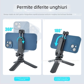 Clește pentru telefon cu dublu suport rece, montură rotativă orizontală/verticală – ABS, încărcare maximă 2 kg