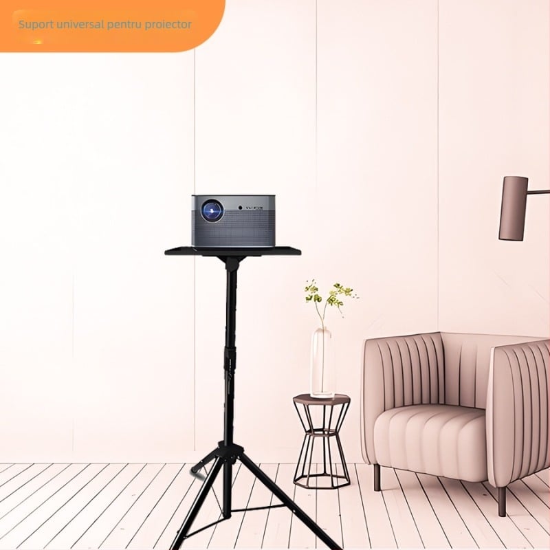 Suport universal pentru proiector, suport triunghiular de podea, telescopic, pliabil și mobil