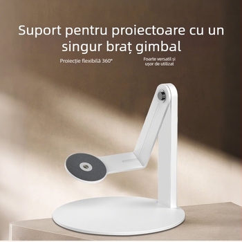 Weather Suport desktop din metal pentru proiector, braț pivotant de 360°, bază standard 1/4, greutate 560 g, încărcătură 3 kg.