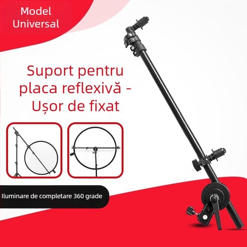 Suport de reflector pentru fotografie cu braț fix și clips pentru reflector, aliaj de aluminiu