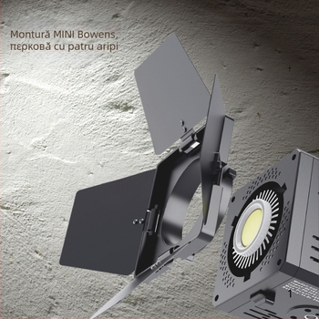 Paravan cu patru foi pentru lumină COB Baorong mini – ABS, 110 g, Pachet: 1 bucată