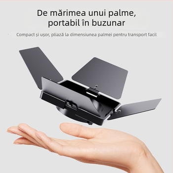 Paravan cu patru foi pentru lumină COB Baorong mini – ABS, 110 g, Pachet: 1 bucată