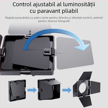 Paravan cu patru foi pentru lumină COB Baorong mini – ABS, 110 g, Pachet: 1 bucată