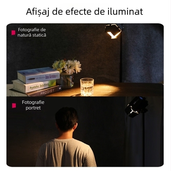 Paravan cu patru foi pentru lumină COB Baorong mini – ABS, 110 g, Pachet: 1 bucată