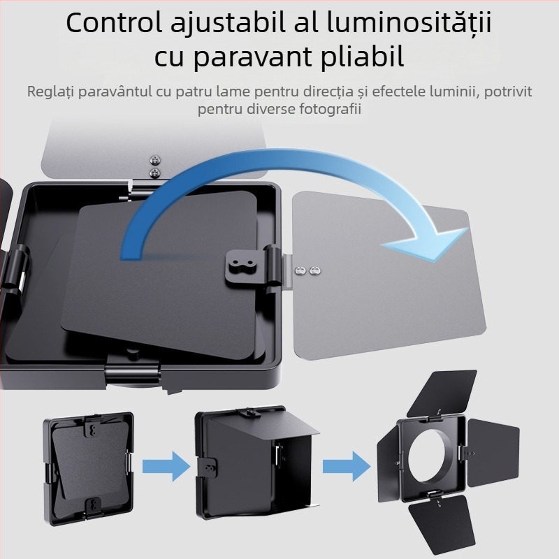 Paravan cu patru foi pentru lumină COB Baorong mini – ABS, 110 g, Pachet: 1 bucată