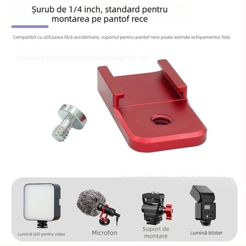 Placă montură fierbinte pentru cușcă de cameră și accesorii — aliaj de aluminiu, sarcină maximă 2 kg, greutate 0,013 kg, pentru DSLR