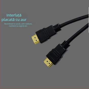 Cablu HDMI 1,5 m, versiunea 1.4, suport 1080p, conectori placati cu aur, miez din oțel cu înveliș de cupru, compatibil cu calculatoare, televizoare, proiectoare, monitoare și set-top box