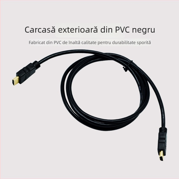 Cablu HDMI 1,5 m, versiunea 1.4, suport 1080p, conectori placati cu aur, miez din oțel cu înveliș de cupru, compatibil cu calculatoare, televizoare, proiectoare, monitoare și set-top box