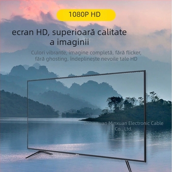 Cablu VGA pentru PC-uri desktop și monitoare, conectori placați cu nichel, fibră opticǎ