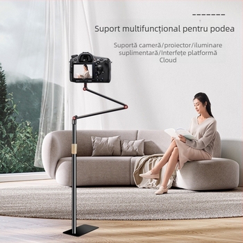 Suport pentru proiector cu articulație 1/4, din oțel carbon, înălțime de lucru 155 cm, diametrul țevii 25 mm, 4 articulații, greutate 2,4 kg