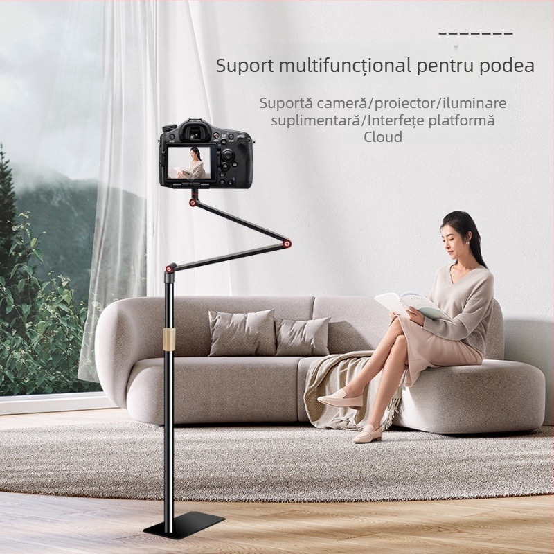 Suport pentru proiector cu articulație 1/4, din oțel carbon, înălțime de lucru 155 cm, diametrul țevii 25 mm, 4 articulații, greutate 2,4 kg