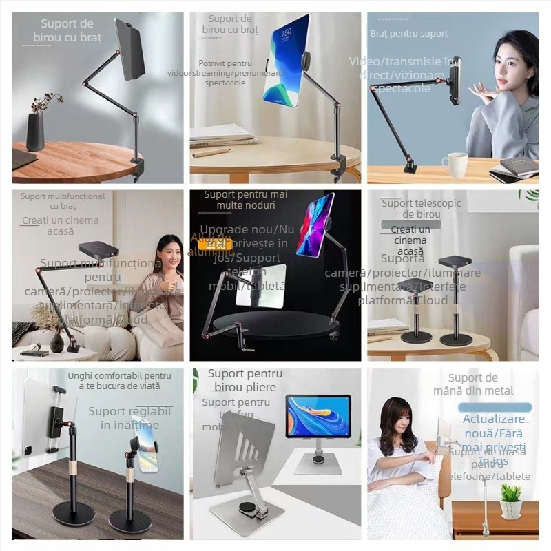 Suport pentru proiector cu articulație 1/4, din oțel carbon, înălțime de lucru 155 cm, diametrul țevii 25 mm, 4 articulații, greutate 2,4 kg