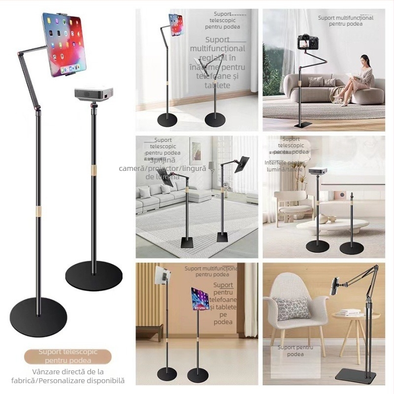 Suport pentru proiector cu articulație 1/4, din oțel carbon, înălțime de lucru 155 cm, diametrul țevii 25 mm, 4 articulații, greutate 2,4 kg