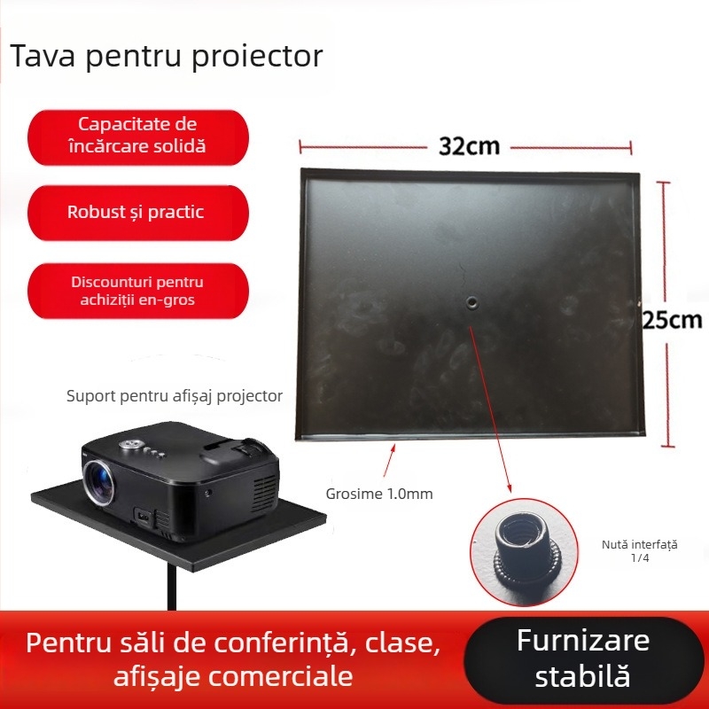 Platformă pentru proiector cu adaptor pentru trepied, din metal solid, interfață 1/4 inch