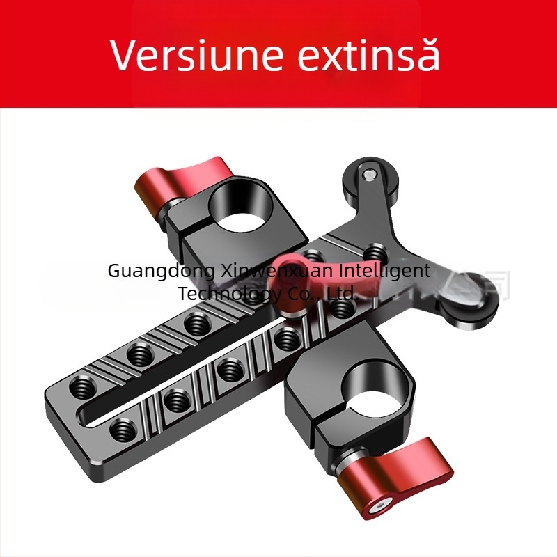 Suport pentru obiectiv teleobiectiv cu clemă pentru țeavă de 15 mm și bază pan/tilt — Model 8170, aliaj de aluminiu, 118 g