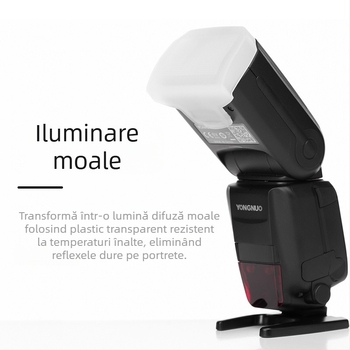 Difuzor pentru lumină moale pentru bliț Canon 600EX-RT, compatibil cu bliț Canon 600EX hot shoe, model 600EX-RT, greutate 0.1 kg