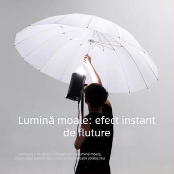 Umbrelă fotografică parabolică pentru lumină difuză, reflector pentru portrete în studio, design parabolic, material pânză Butterfly / ramă metalică, sarcină 2-5 kg, compatibil cu bliț / iluminat de film