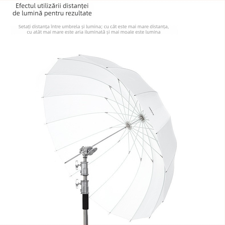 Umbrelă fotografică parabolică pentru lumină difuză, reflector pentru portrete în studio, design parabolic, material pânză Butterfly / ramă metalică, sarcină 2-5 kg, compatibil cu bliț / iluminat de film