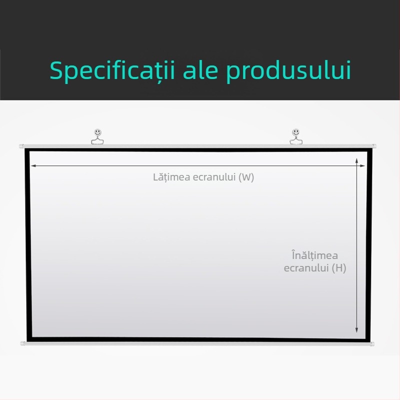 VEIDADZ Ecran de Proiecție - Montat pe perete, Cortină din plastic