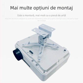 Suport de plafon pentru proiector, țeavă pătrată – universal pentru casă și birou – braț de ridicare multifuncțional