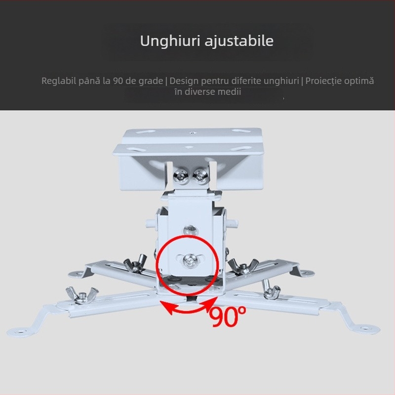 Suport de plafon pentru proiector, țeavă pătrată – universal pentru casă și birou – braț de ridicare multifuncțional