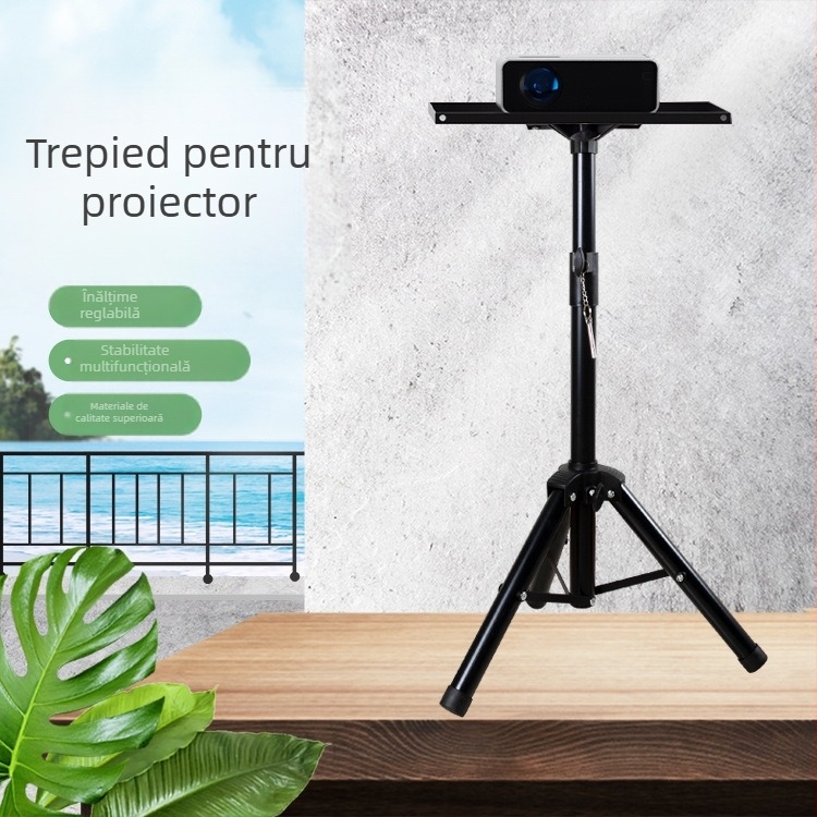 Hengyi Suport portabil pentru proiector de podea – braț triunghiular retractabil, înălțime reglabilă