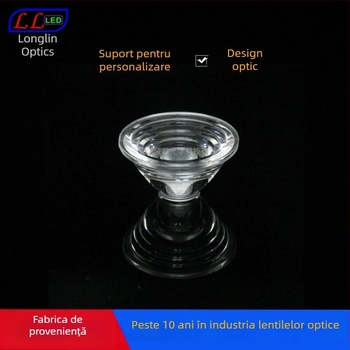 Lentilă LED, fascicul îngust de 3°, filet, PMMA acrilic, transmisie 93%, lentilă 5050