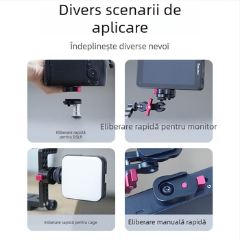 Placă cu eliberare rapidă pentru monitor mic, accesoriu pentru extindere braț magic, modelul 8075, aliaj de aluminiu, sarcină maximă 6–10 kg, greutate 48 g