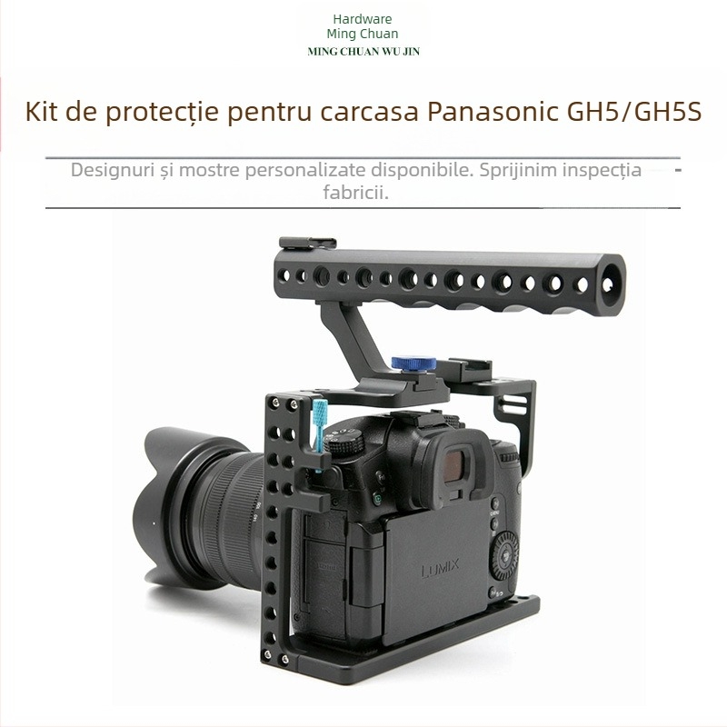Ramă de protecție pentru cameră din aliaj de aluminiu pentru Panasonic GH5/GH5S, rig pentru cameră ușor și accesorii portabile de stabilizare