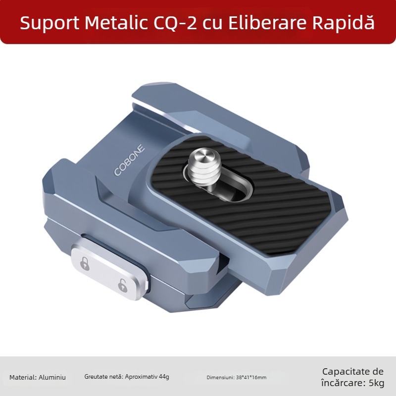 Adaptor bază cu eliberare rapidă din aliaj de aluminiu CQ-2 – pentru telefoane mobile, camere fără oglinzi și DSLR, încărcare 2–5 kg