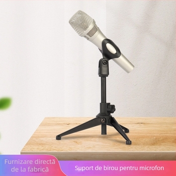 Trepied pentru microfon de birou cu extensie telescopică — suport metalic pentru microfon, telefon și proiector
