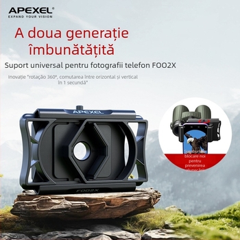 Clip microscop pentru telefon APL-F002X; Material ABS + aliaj de aluminiu; Capacitate de încărcare până la 2 kg; Compatibil cu majoritatea telefoanelor