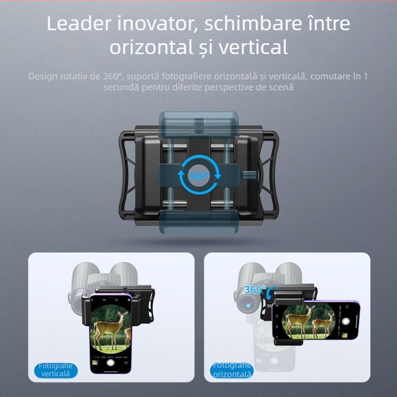 Clip microscop pentru telefon APL-F002X; Material ABS + aliaj de aluminiu; Capacitate de încărcare până la 2 kg; Compatibil cu majoritatea telefoanelor