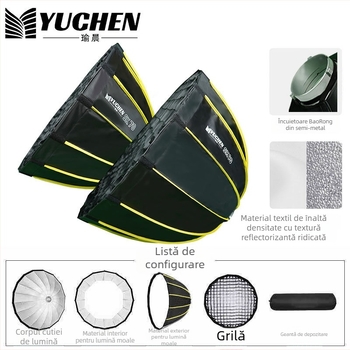 Corp de iluminat pentru lumină moale cu grilă, Deep Throw – Bright Torch; pentru fotografie profesionistă și streaming