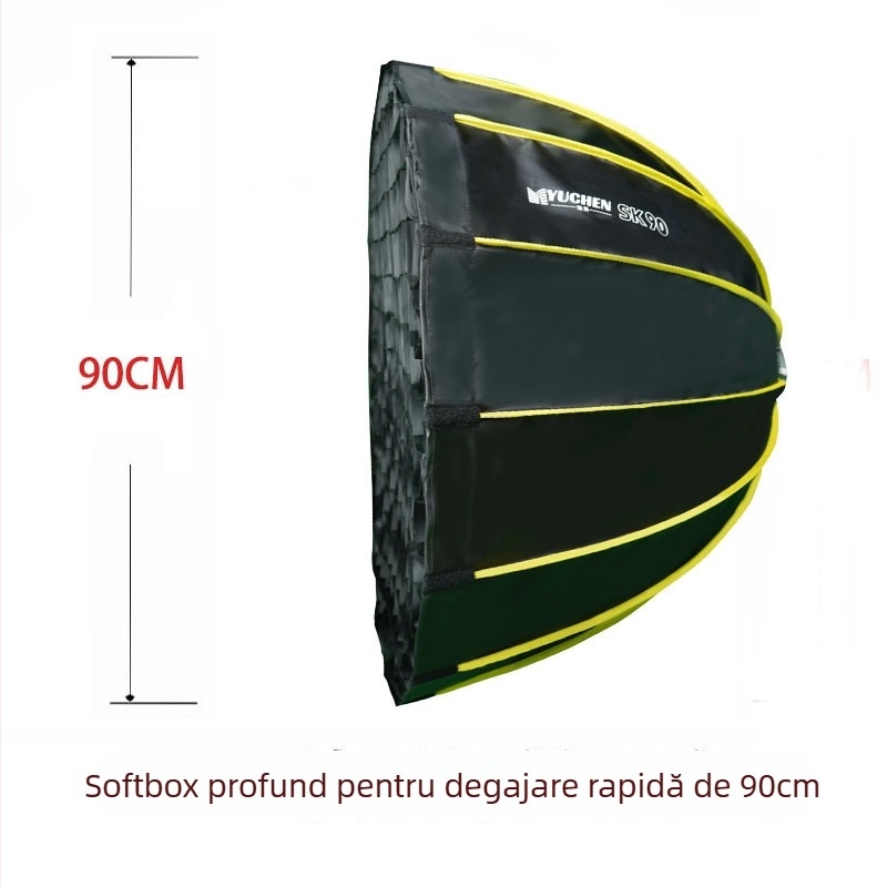 Corp de iluminat pentru lumină moale cu grilă, Deep Throw – Bright Torch; pentru fotografie profesionistă și streaming