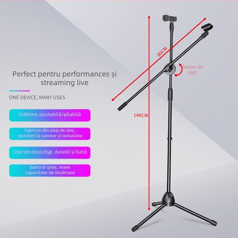 YAFLT YR-103 Suport pentru proiector pentru streaming live, trepied telescopic, microfon karaoke, difuzor podea, accesoriu audio portabil